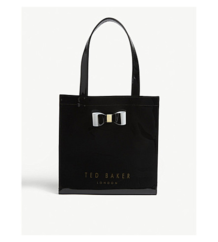 Ted Baker Bow Detail Small Pvc Tote Bag In Black | ModeSens