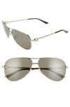 Ferragamo Men's Signature Metal Aviator Sunglasses In Gold/green