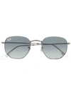 Ray Ban Ray-ban Unisex Icons Hexagonal Sunglasses, 54mm In Gunmetal/gray Gradient