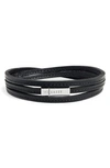 Ted Baker Crink Stitched Wrap Bracelet In Black