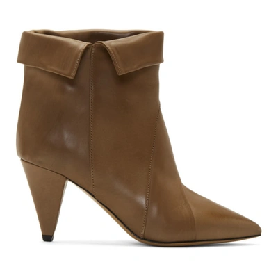 Isabel Marant Larel Panelled Leather Ankle Boots In Neutral