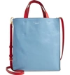 Marni Museo Small Colorblock Leather Tote - Blue In Opal/ Chili