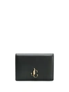 Jimmy Choo Hanne Black Smooth Calf Leather Wallet With Jc Emblem