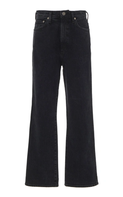Agolde Pinch Waist High-rise Straight-leg Jeans In Black