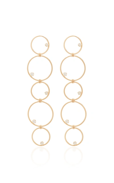 Zoë Chicco Women's 14k Long Mixed Linked Earrings With Prong Set Diamond Circles In Gold