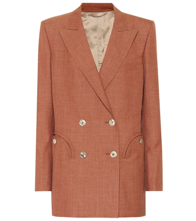 Blazé Milano Sommers Wool-blend Double-breasted Blazer In Brown