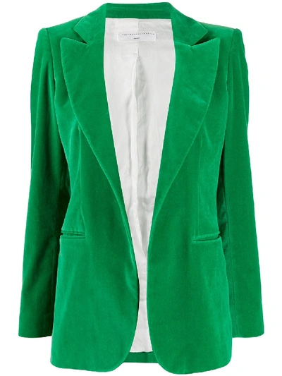 Victoria Beckham Single-breasted Velvet Blazer In Green