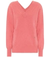 Victoria Beckham Stretch Cashmere V-neck Sweater In Pink