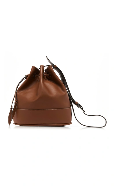 Hunting Season Drawstring Leather Shoulder Bag In Brown