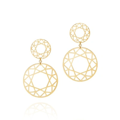 Myia Bonner Gold Double Drop Brilliant Diamond Earrings