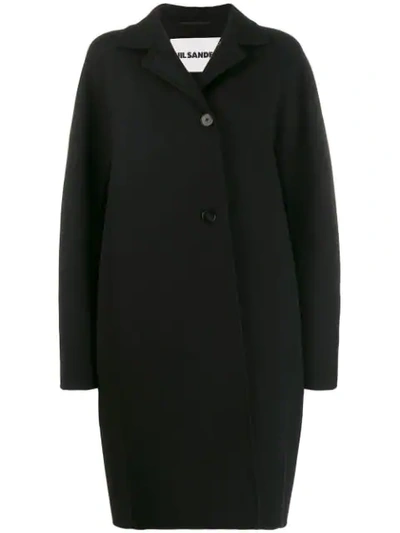 Jil Sander Oversized Single-breasted Coat In Black