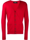 Dsquared2 Slim-fit Cardigan In Red