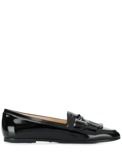 Tod's Logo Detail Loafers In Black