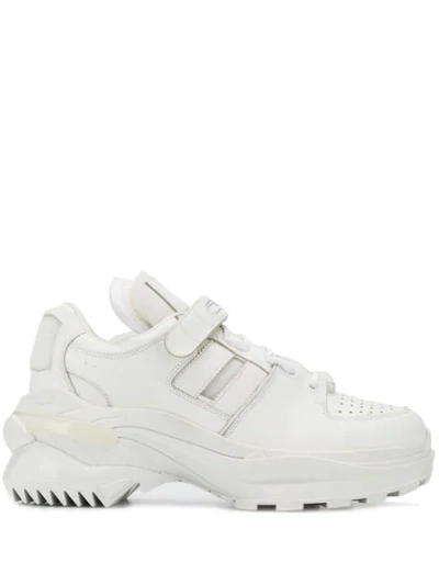 Maison Margiela Retro Fit Leather Sneakers In White