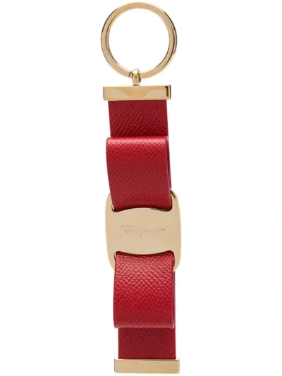 Ferragamo Vara Bow Keyring In Red