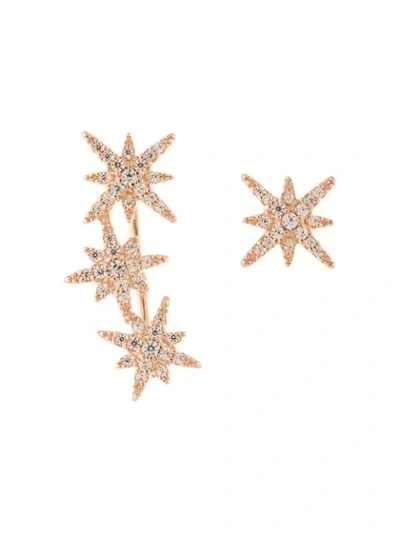 Apm Monaco Asymmetric Star Earrings In Gold