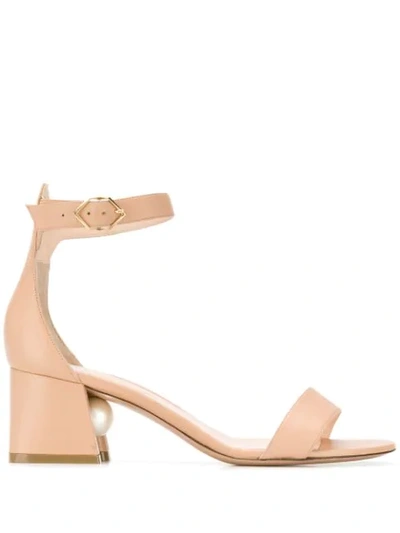 Nicholas Kirkwood 'miri' Faux Pearl Ankle Strap Leather Sandals In Neutral