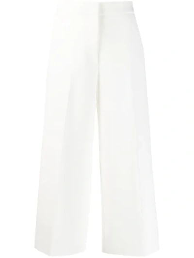 Msgm Cropped Trousers In White