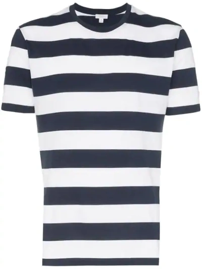 Sunspel Riviera Striped T-shirt In Blue