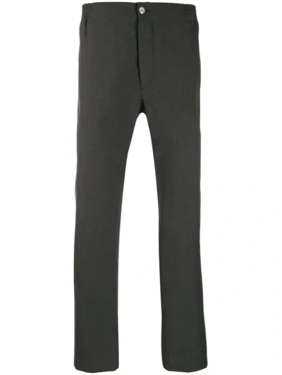 Gucci Mid-rise Straight Leg Trousers In Grey