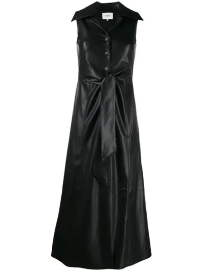 Nanushka Sharma Fit-and-flare Faux-leather Dress In Black