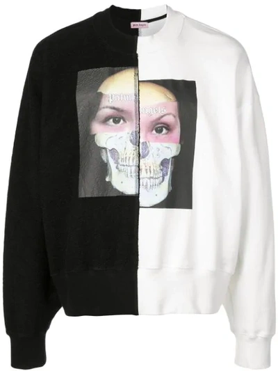 Palm Angels Graphic Skull Print Sweatshirt In Black