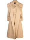 Simone Rocha Double Breasted Peacoat In Neutrals