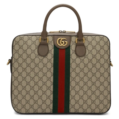 Gucci Gg Supreme Monogram Briefcase In 8340 Beige