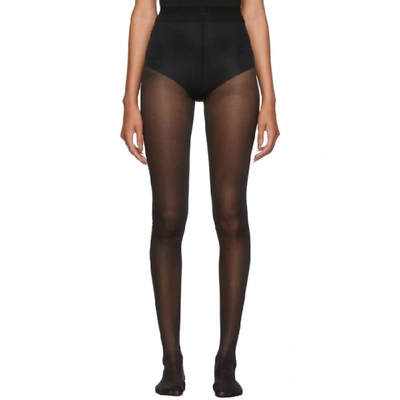 Alexander Wang Black Crystal Logo Tights In 001 Black