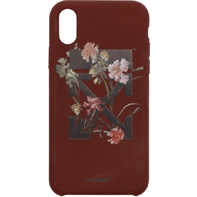 Off-white Burgundy Flowers Iphone X Case