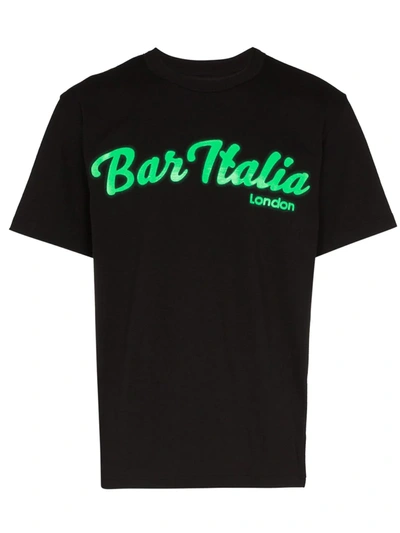 Sacai Bar Italia Print T-shirt In Black