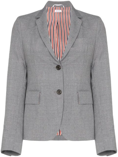 Thom Browne Shrunken Button-down Blazer In 灰色