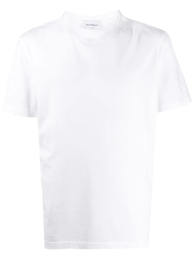 Ferragamo White Cotton Logo Polo Shirt