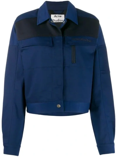 Acne Studios Workwear-inspired Cropped Jacket In Blue
