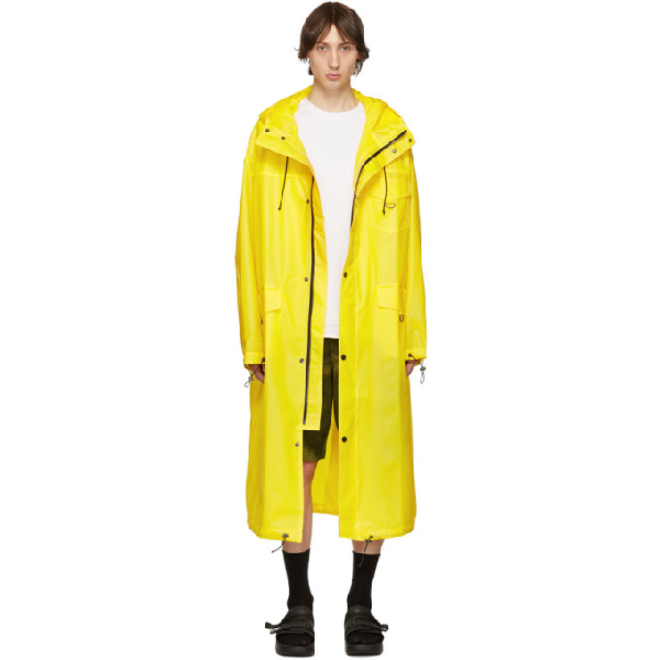 Pyer Moss Yellow Logo Raincoat | ModeSens