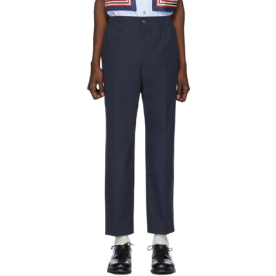 Gucci Blue Lightweight Poplin Trousers In 4169 Navy