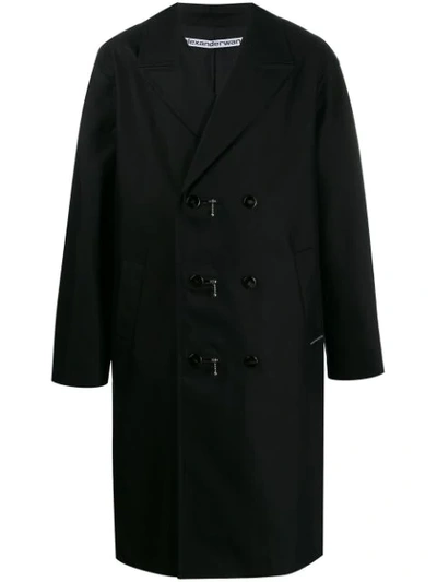 Alexander Wang Zip Double-breasted Coat In Black