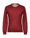 Grey Daniele Alessandrini Sweaters In Maroon
