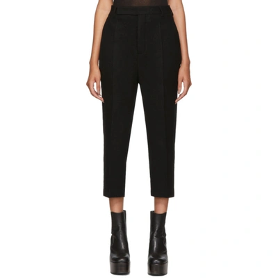 Rick Owens Black Easy Astaires Trousers In 09 Black