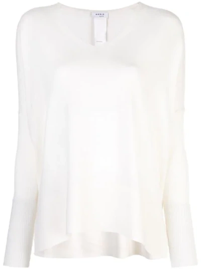 Akris Punto V-neck Knitted Top In White