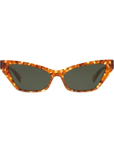 Alain Mikli Le Matin Sunglasses In 009/71 Havana Amber Damier