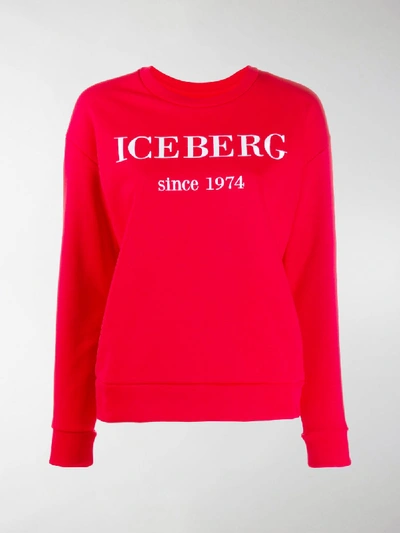 Iceberg Embroidered Logo Sweatshirt In Red