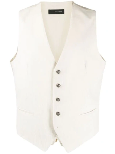 Tagliatore Corduroy Waistcoat In Neutrals