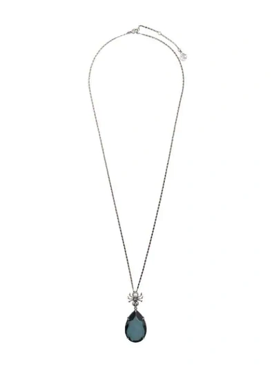 Alexander Mcqueen Spider Droplet Necklace In Silver