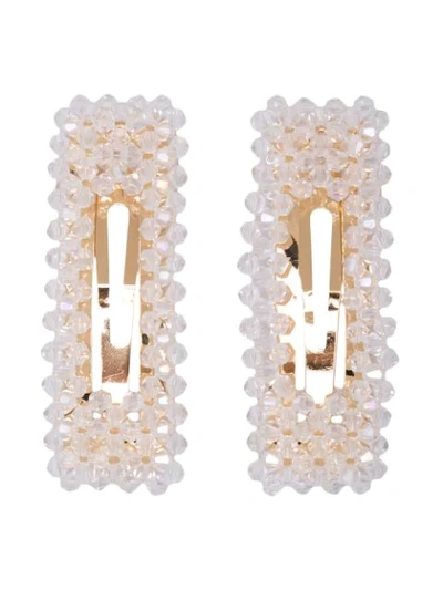Adeesse Crystal Hair Clips Set - Weiss In White