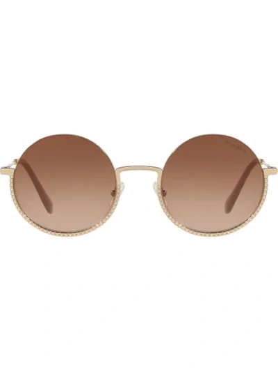 Miu Miu Société Sunglasses In Brown