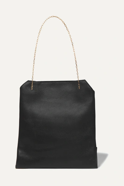 The Row Lunch Bag In Smooth Calf Leather In Black