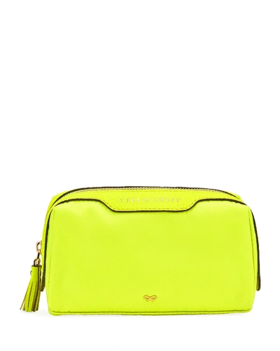 Anya Hindmarch Girlie Stuff Nylon Cosmetics Bag, Neon Yellow