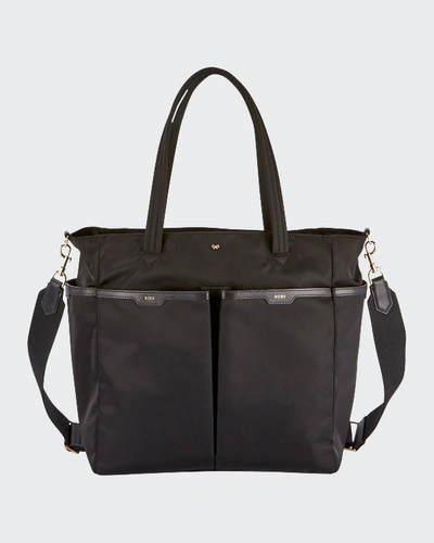 Anya Hindmarch Nylon Baby Diaper Bag In Black