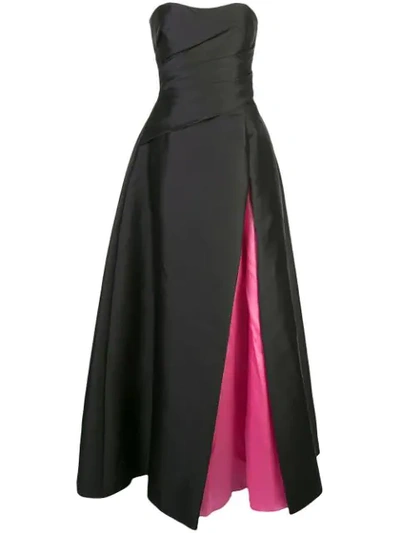 Carolina Herrera Strapless Evening Dress In Black Multi